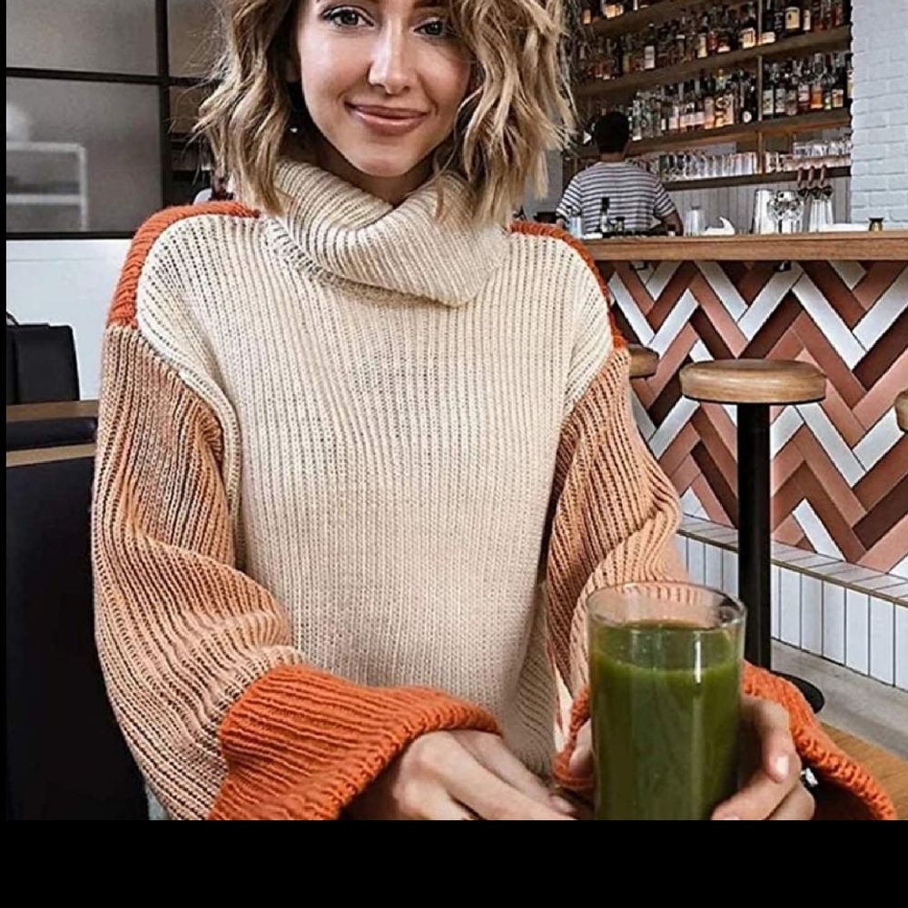 🆕️Restocked!Chunky Oversized Color-block Sweater - Picture 4 of 4